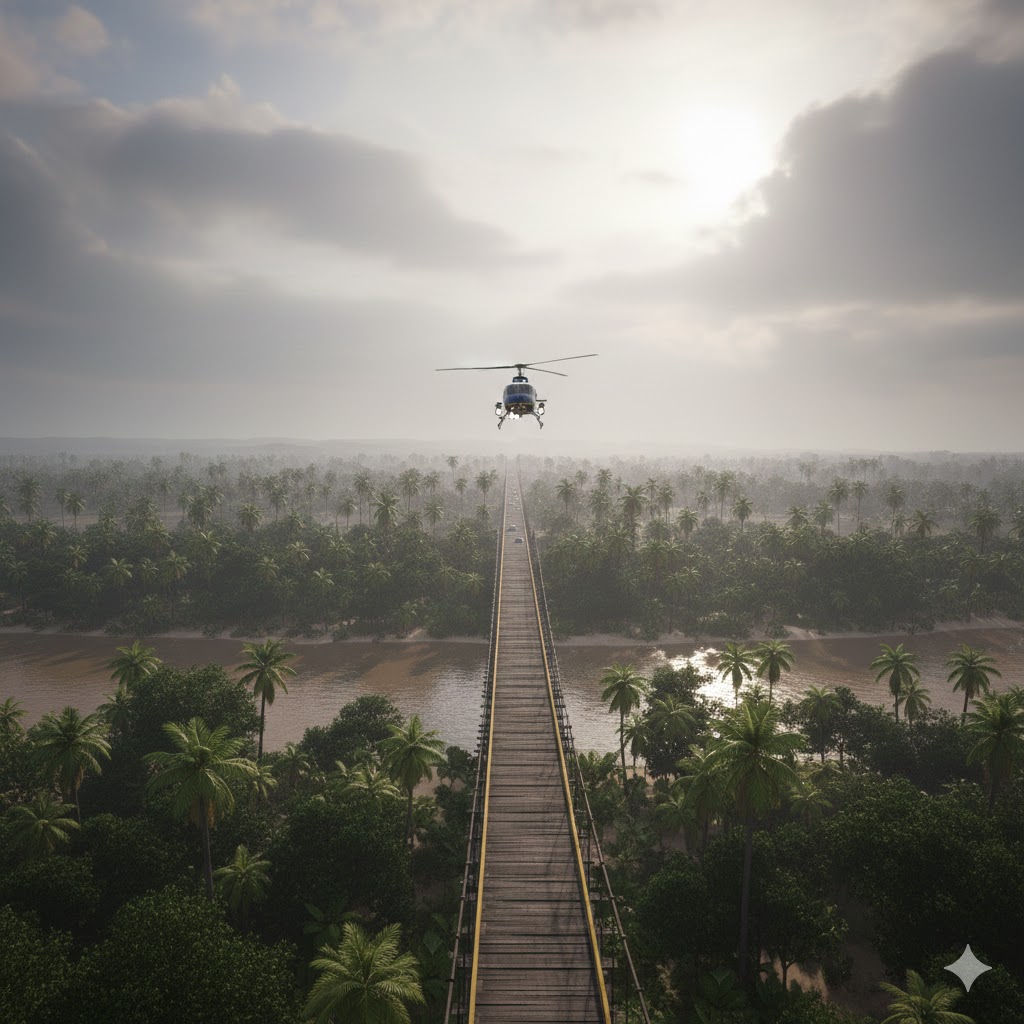 Helicóptero resgata pessoa que pulou da ponte do Vaza-Barris, entre Lagarto e São Domingos